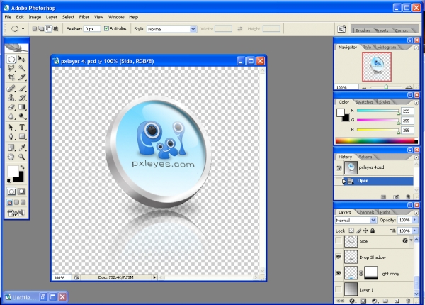 Creation of 3D pxleyes.com Icon: Step 7